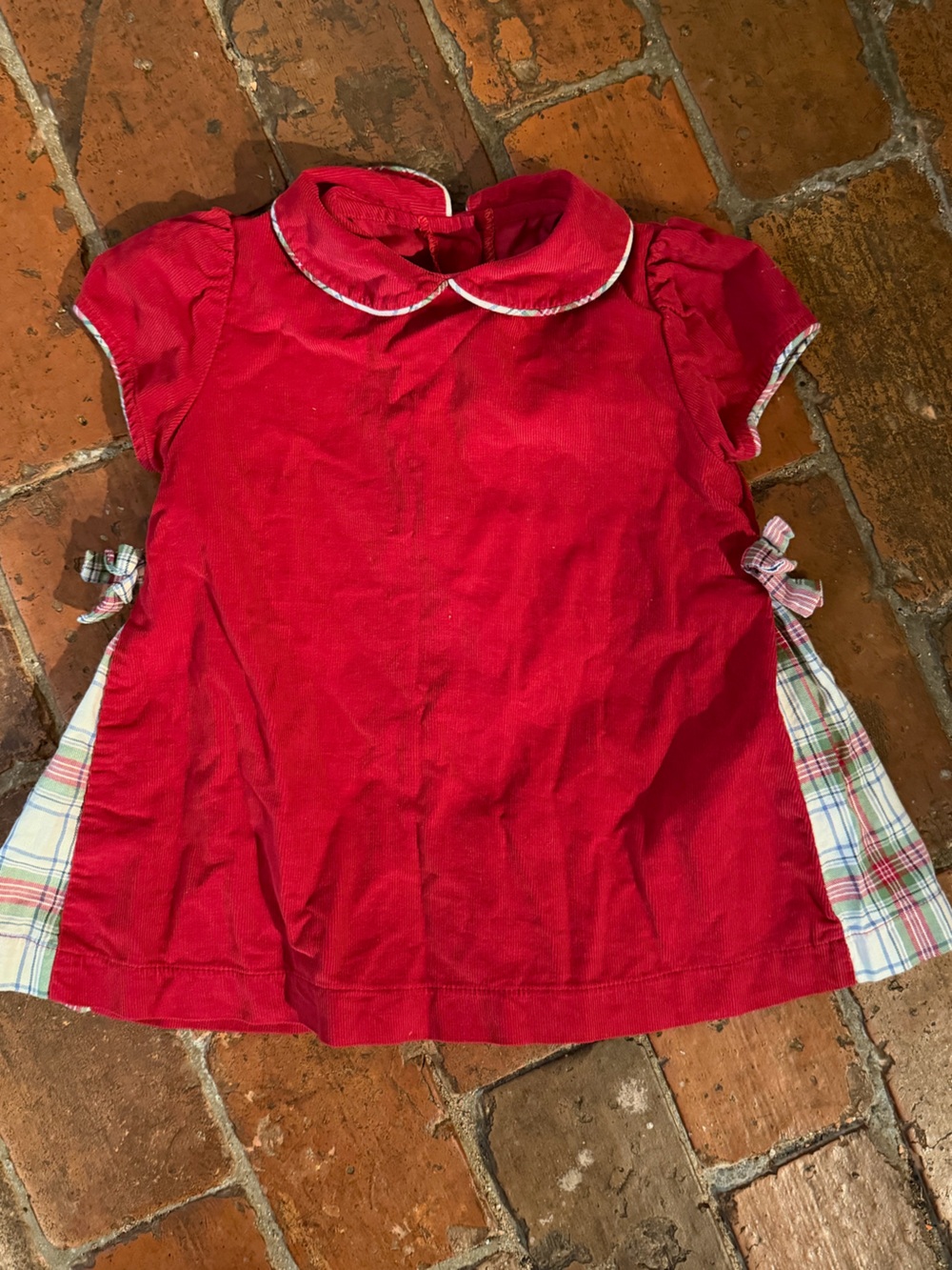 The Beaufort Bonnet Company Red Corduroy Plaid Dress Size 2T